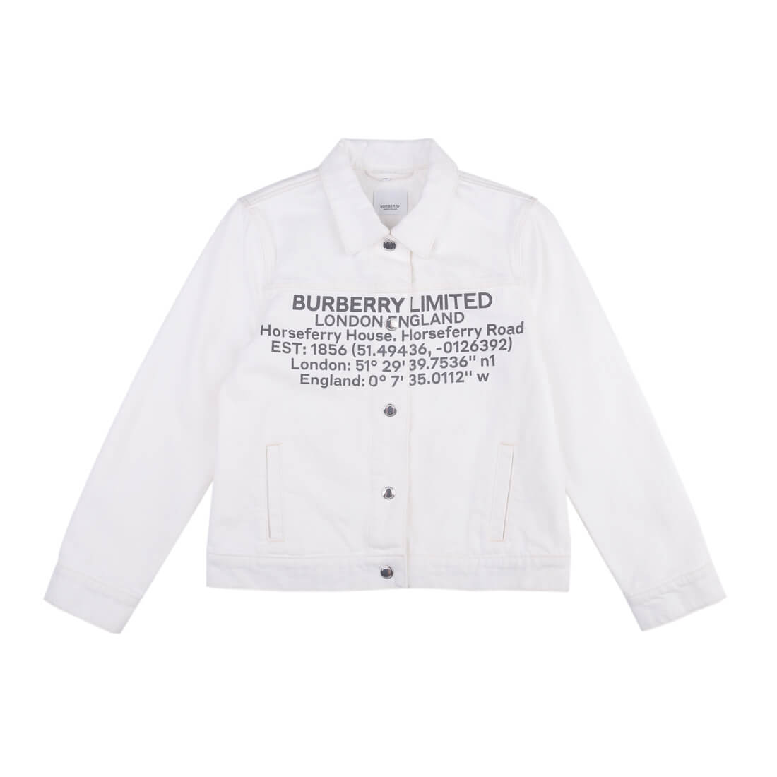 Джинсовая куртка Burberry, цв. Белый р.10Y